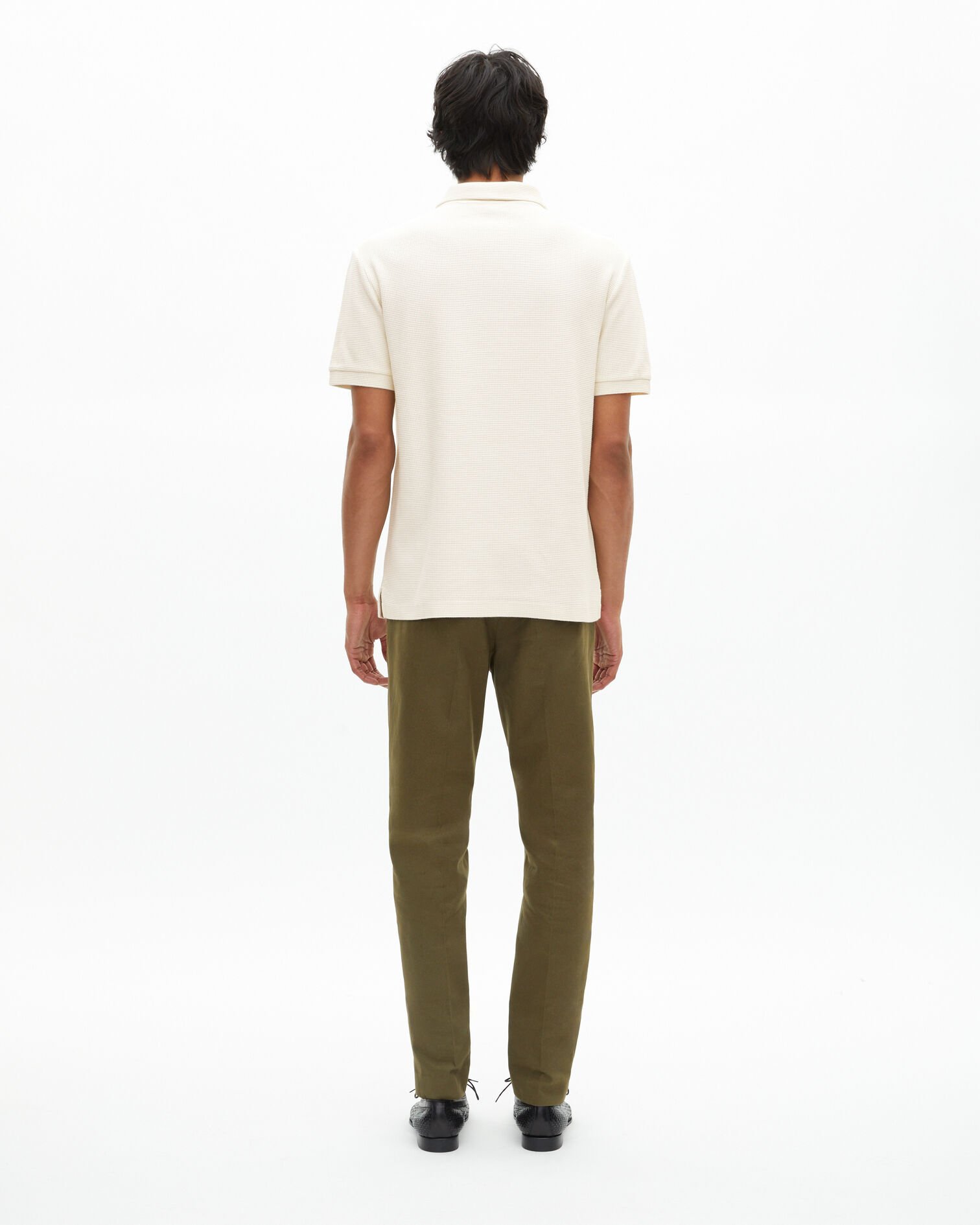 Honeycomb polo shirt with ecru crest, ECRU, hi-res image number null