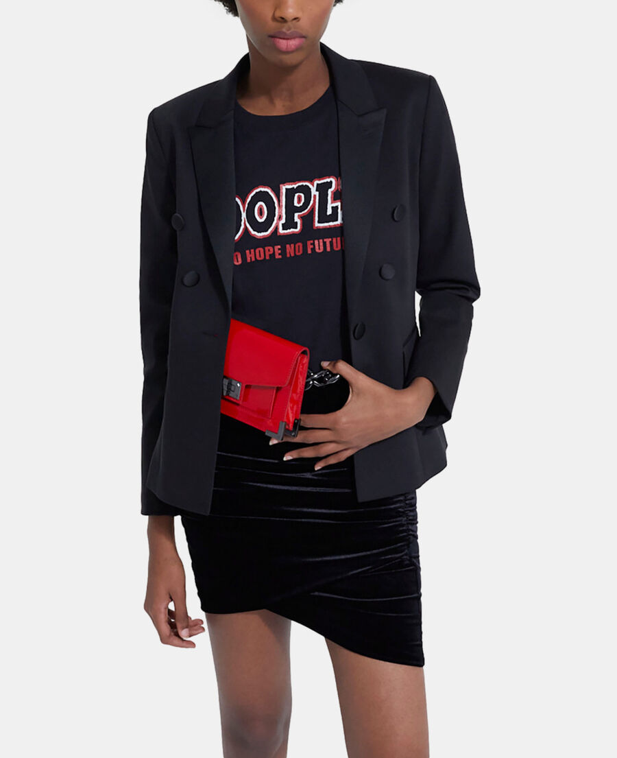 black wool suit jacket