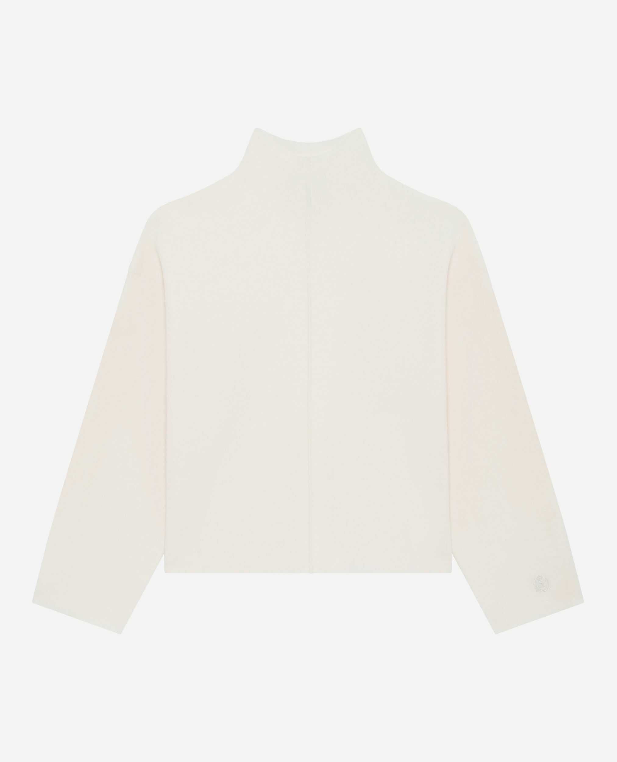 White mock-neck sweater, ECRU, hi-res image number null