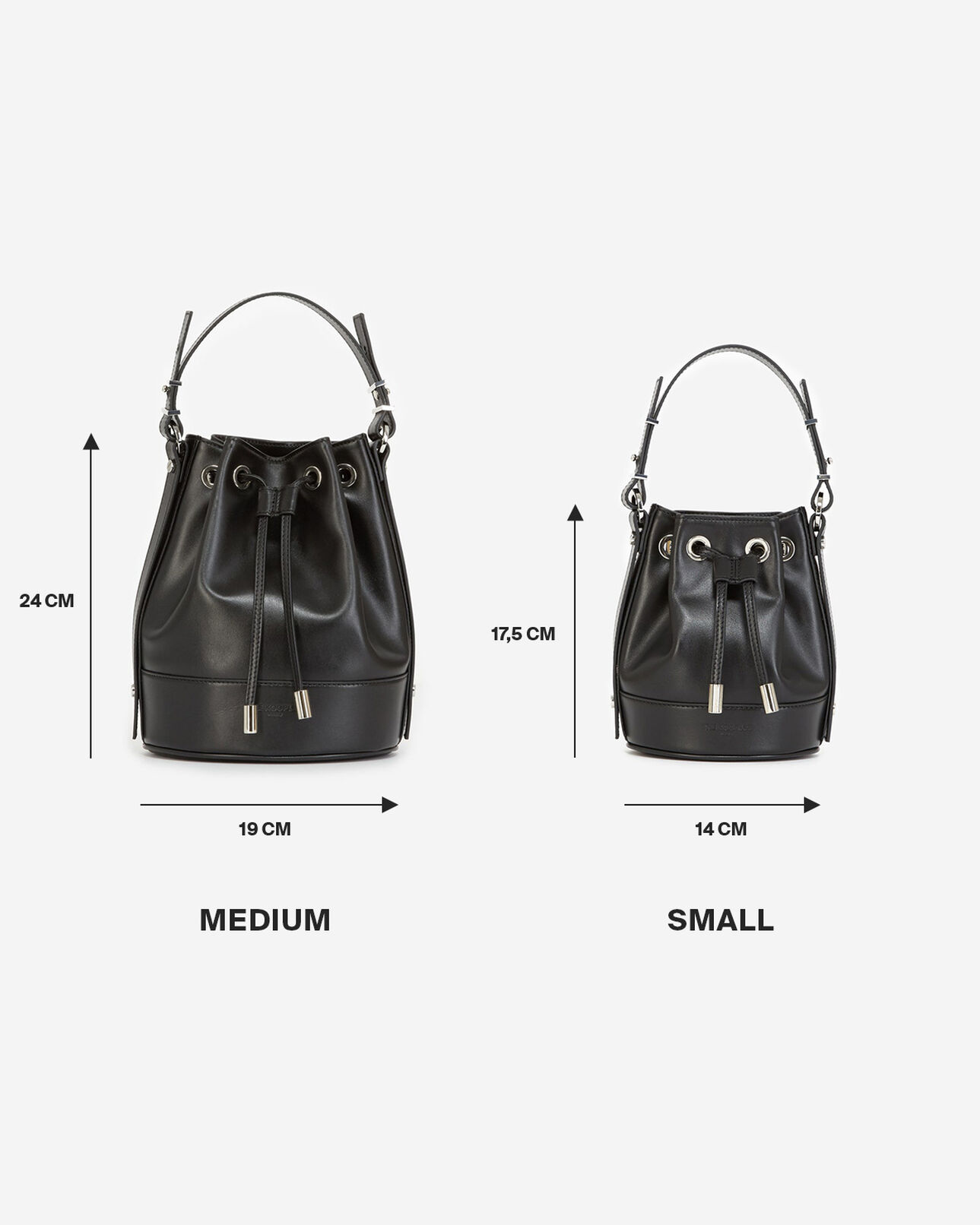 The Kooples WOMEN BLACK small tina bag in smooth black leather