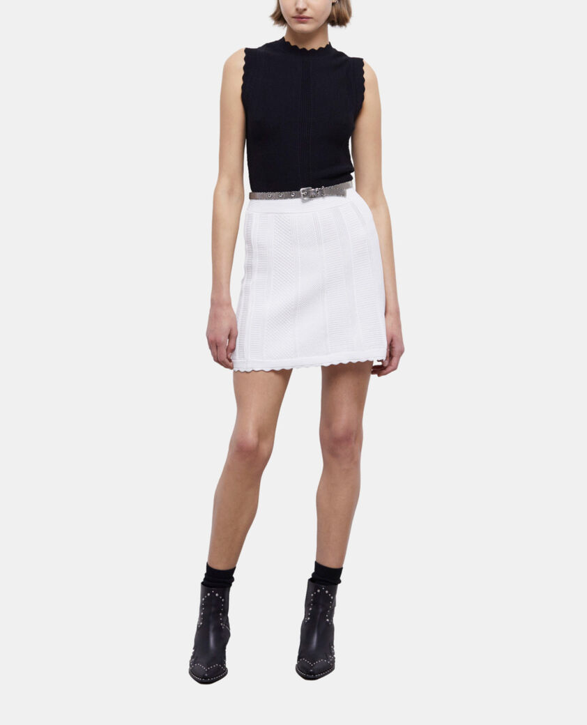 The Kooples FEMME WHITE jupe courte blanche en maille