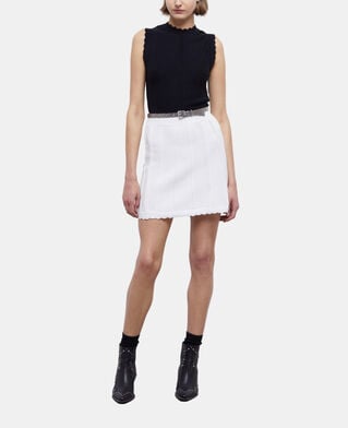 The Kooples WOMEN WHITE short white knit skirt