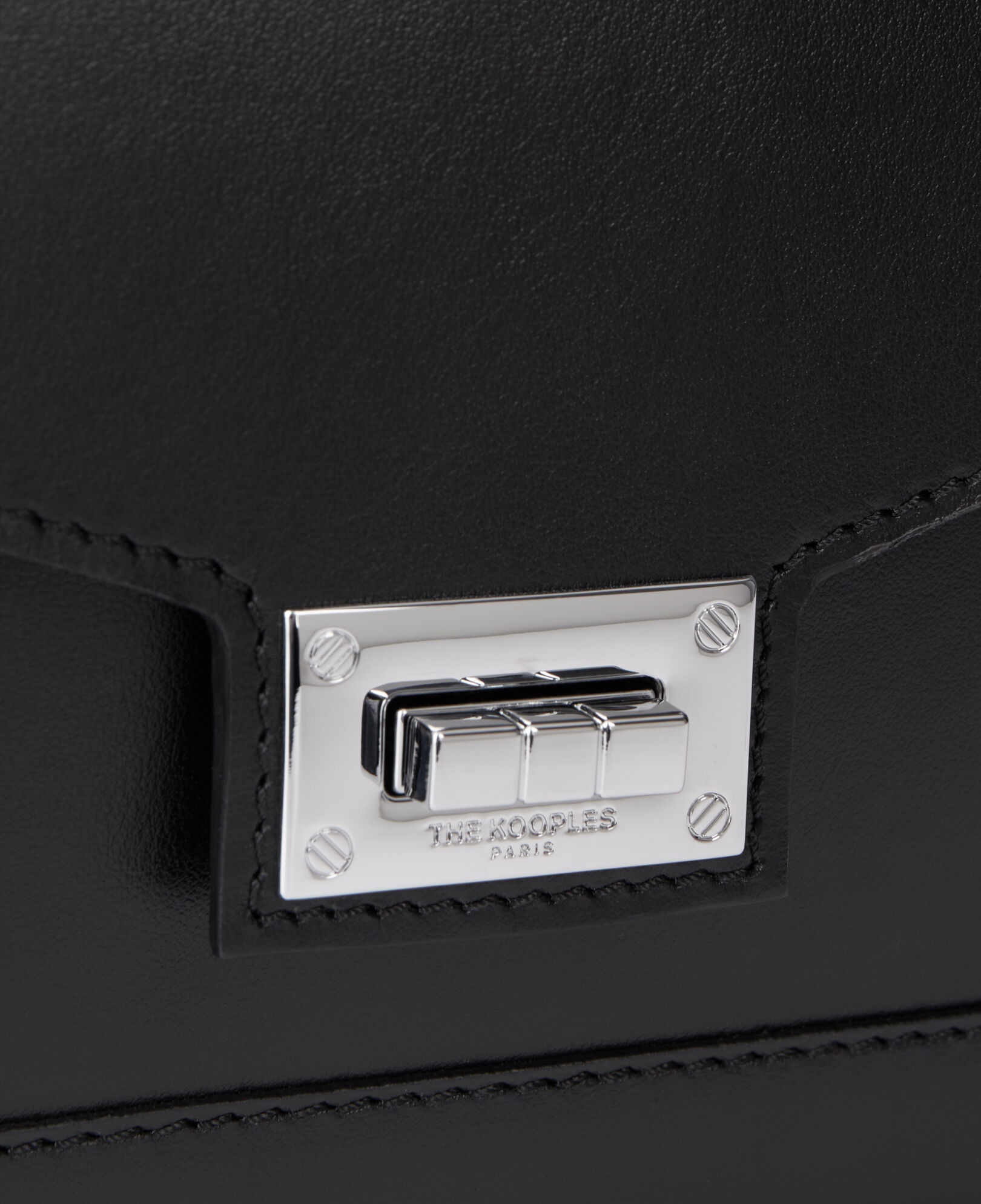 The Kooples WOMEN BLACK emily shoulder bag in black leather