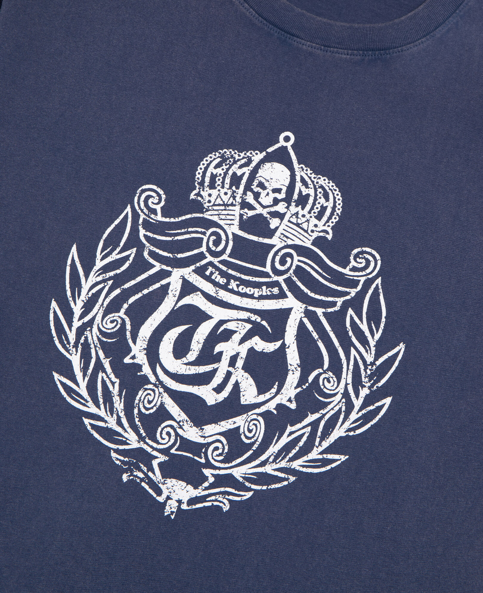 The Kooples MEN DARK NAVY navy crest screen print t-shirt