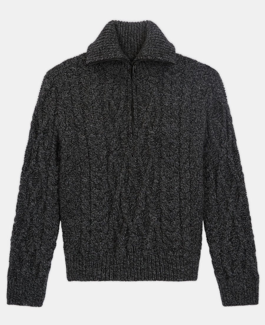 The Kooples H BLACK DARK GREY gray wool roll neck sweater