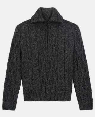 The Kooples H BLACK DARK GREY gray wool roll neck sweater