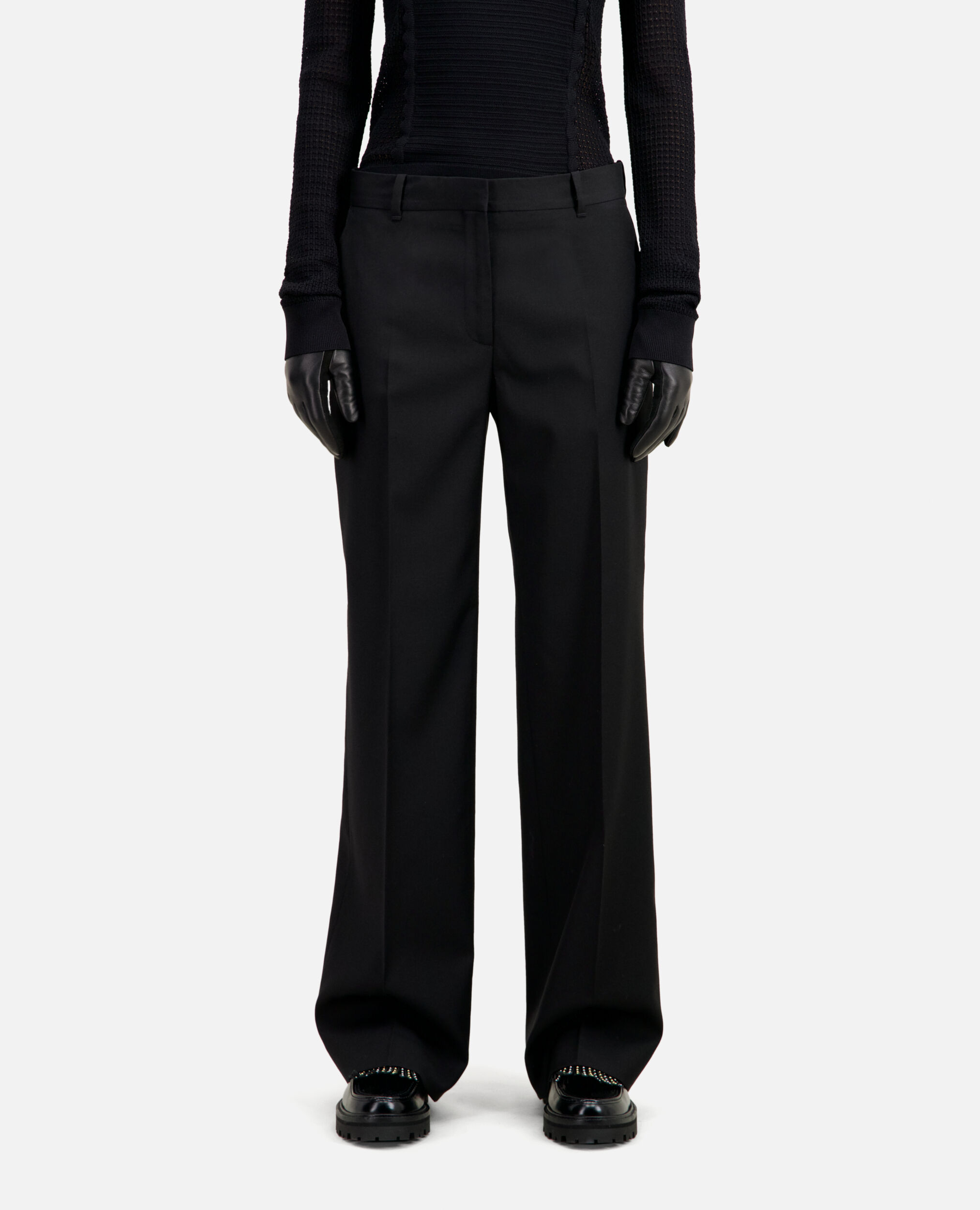 Schwarze Anzughose aus Wolle, BLACK, hi-res image number null