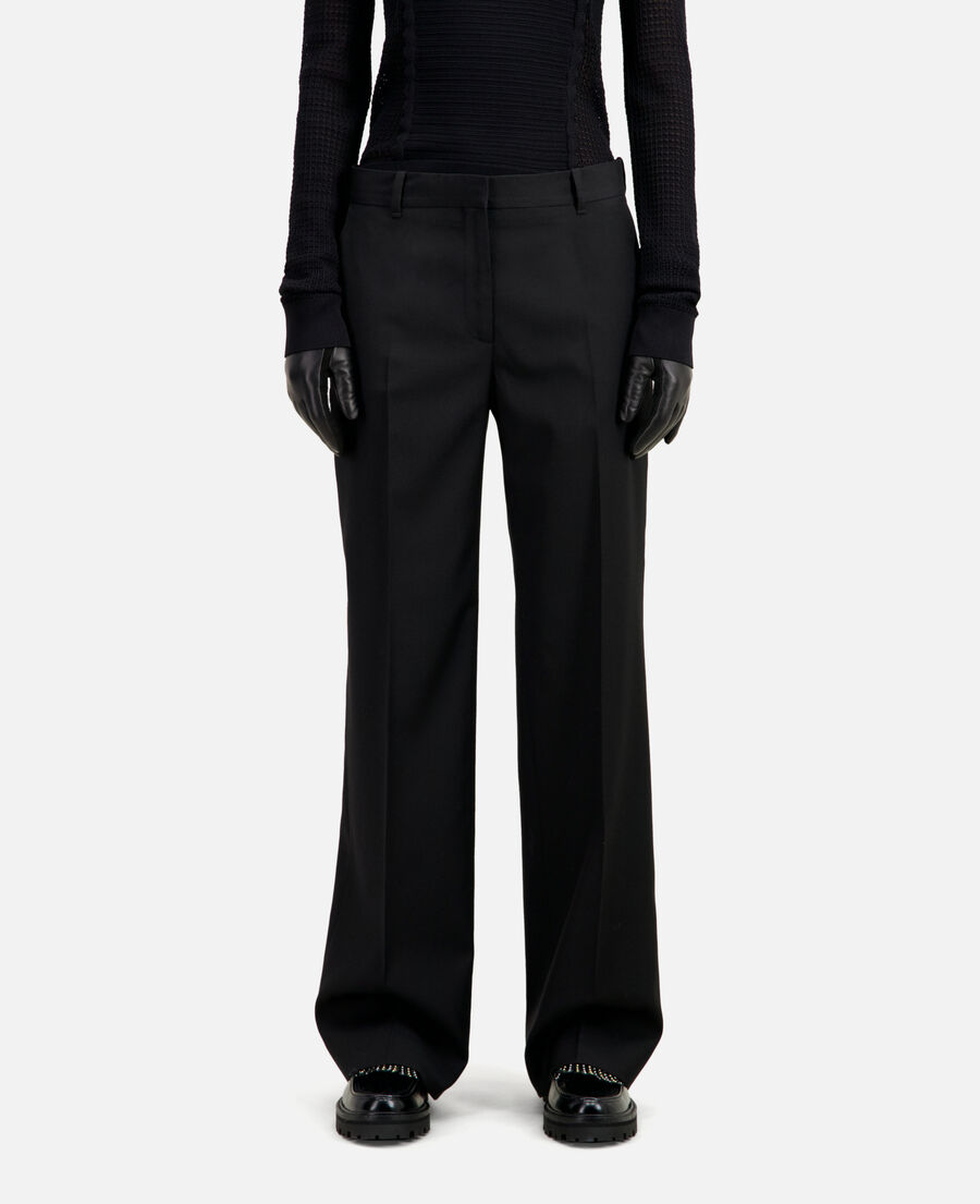 pantalon tailleur noir en laine
