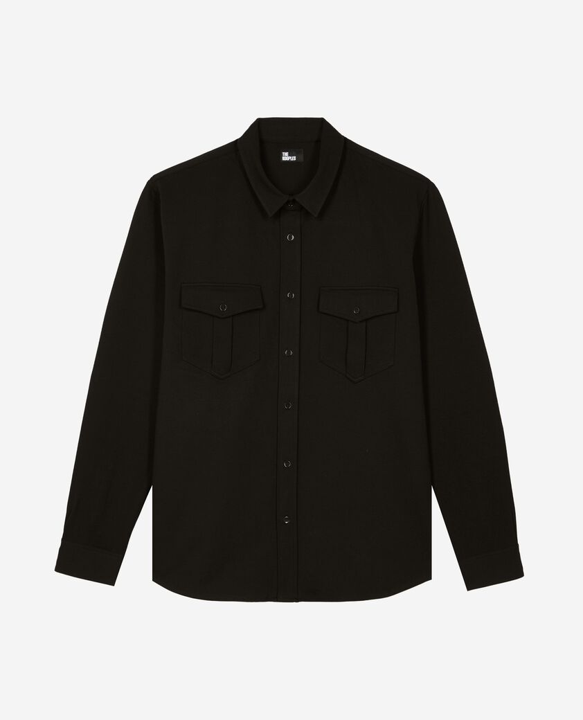 The Kooples HOMME BLACK chemise en milano noire