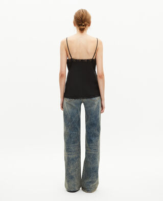 The Kooples FEMME BLACK caraco en soie noir