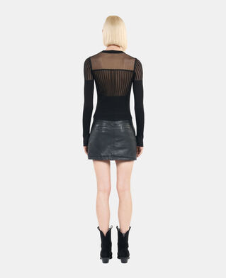 The Kooples WOMEN BLACK black openwork sweater