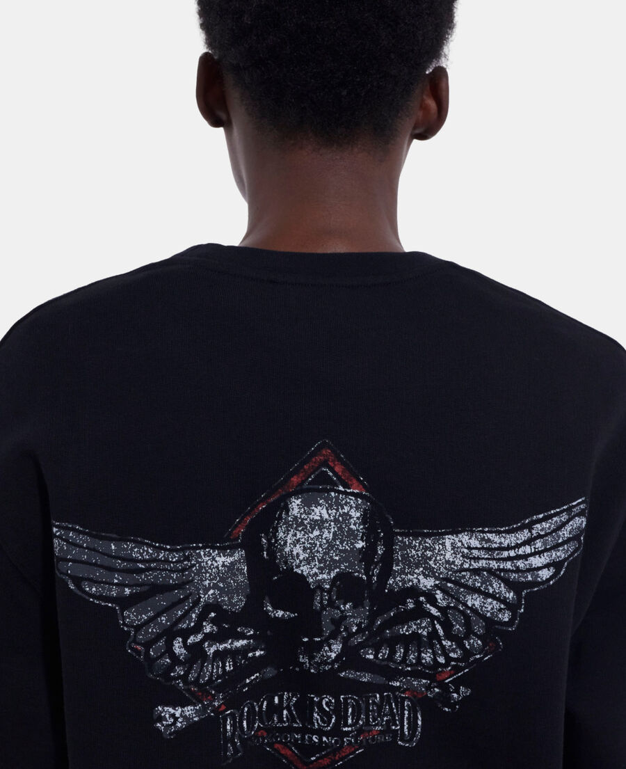 black sweatshirt with screen print