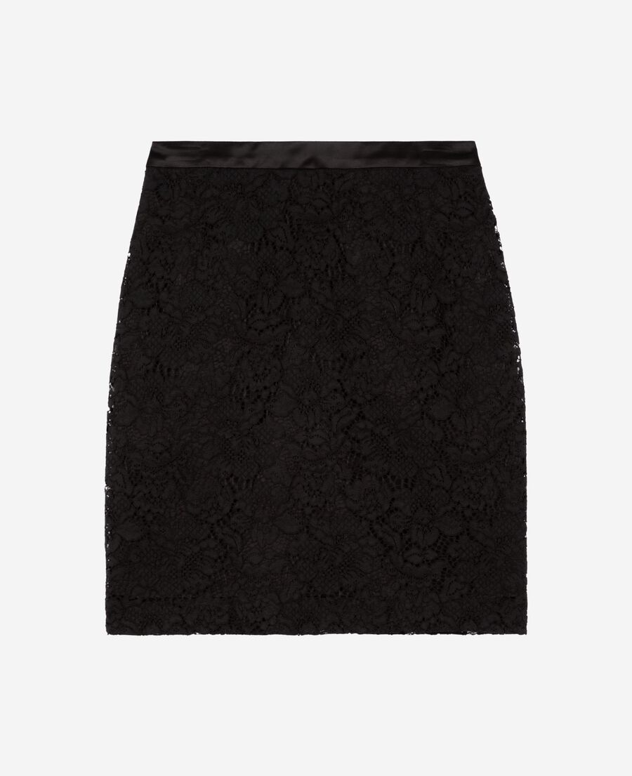 The Kooples FEMME BLACK jupe courte en dentelle noire
