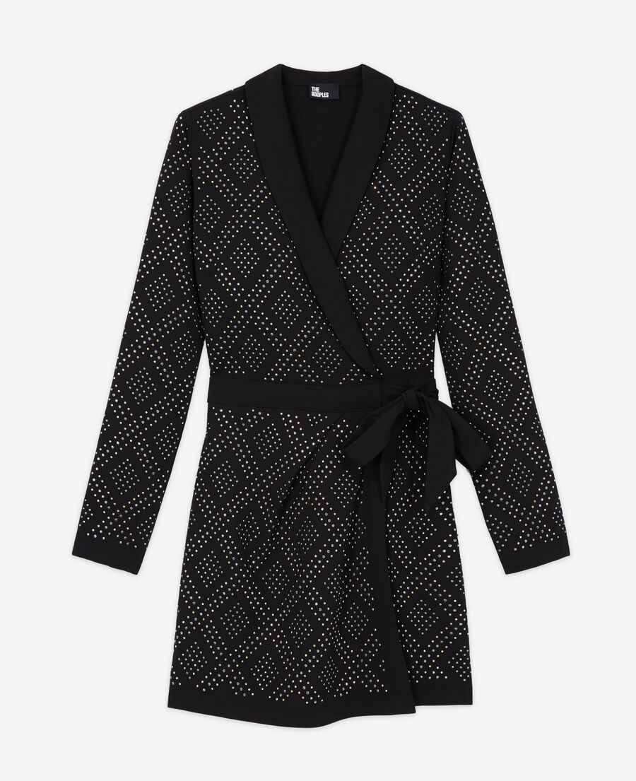 short black wrap dress