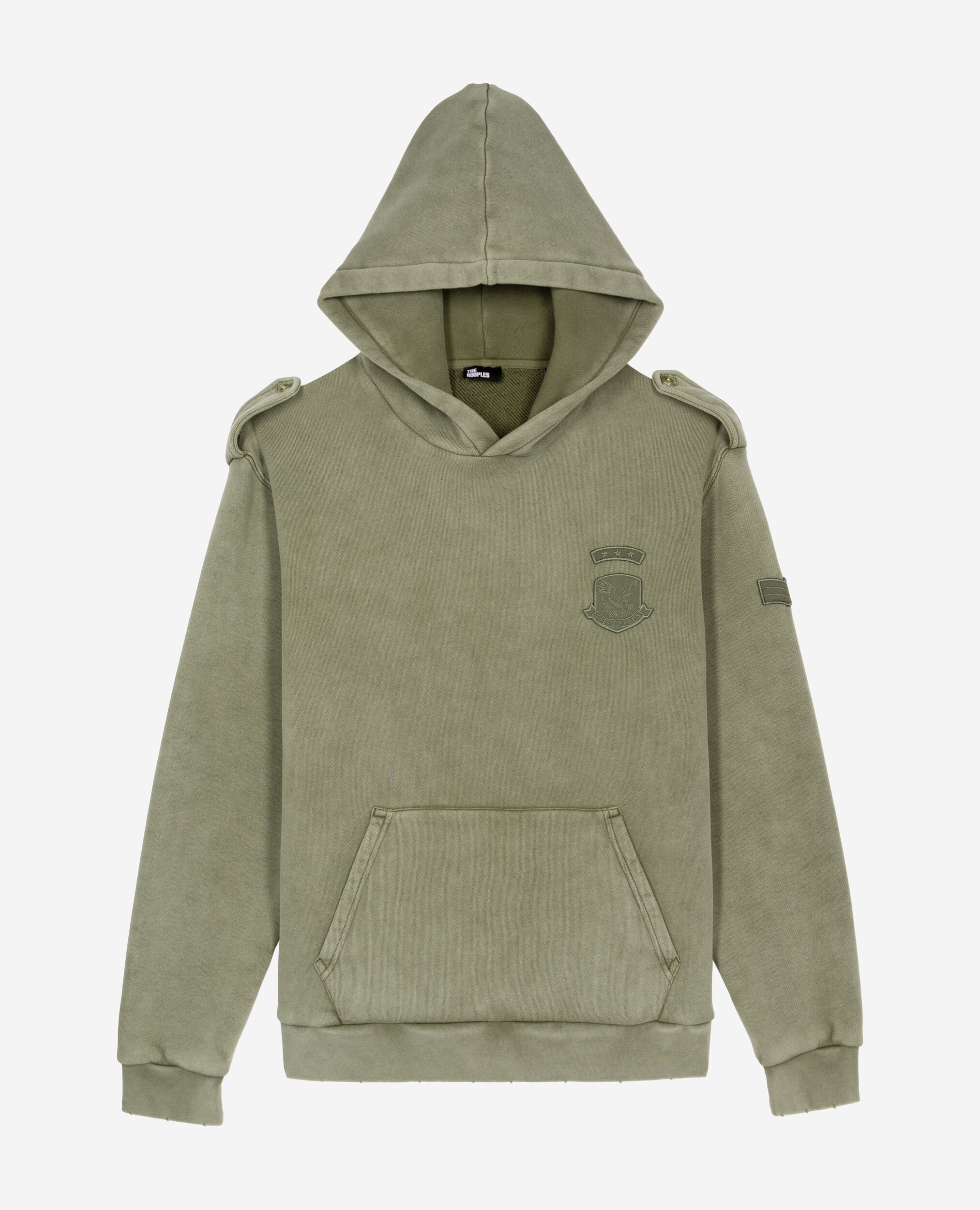 Hooded sweatshirt with khaki patches, KAKI, hi-res image number null