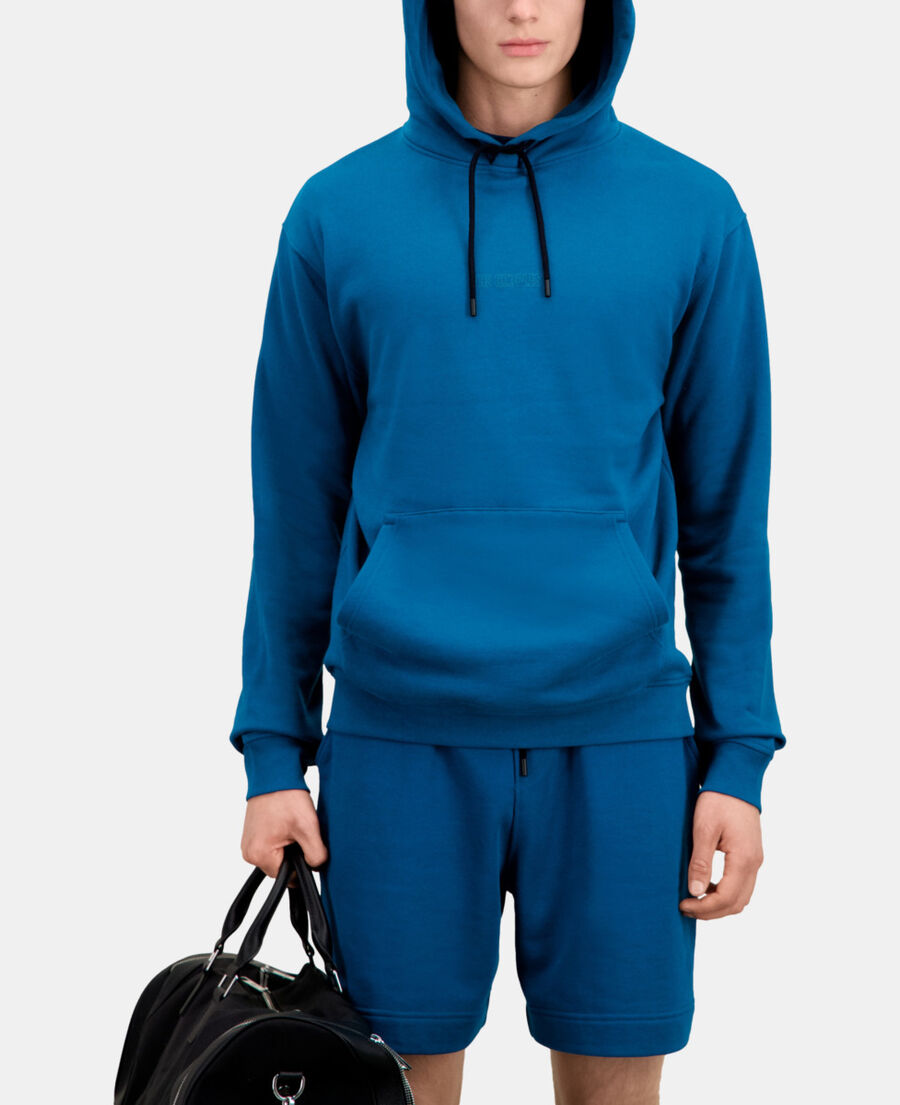 Men's Blue hoodie with logo The Kooples