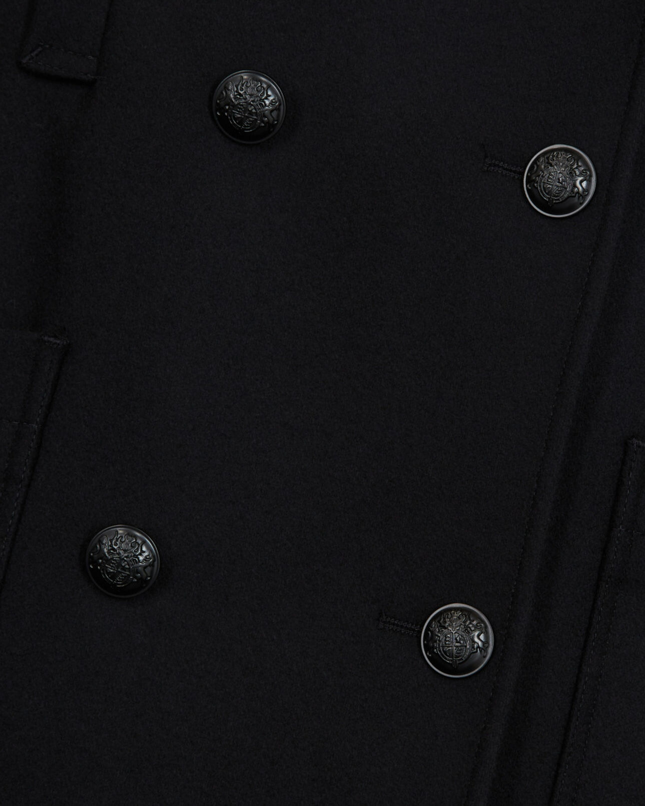 The Kooples WOMEN BLACK wool coat with leopard lining