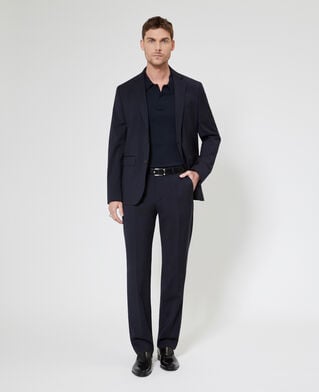 The Kooples HOMME DARK NAVY pantalon de costume droit en laine marine