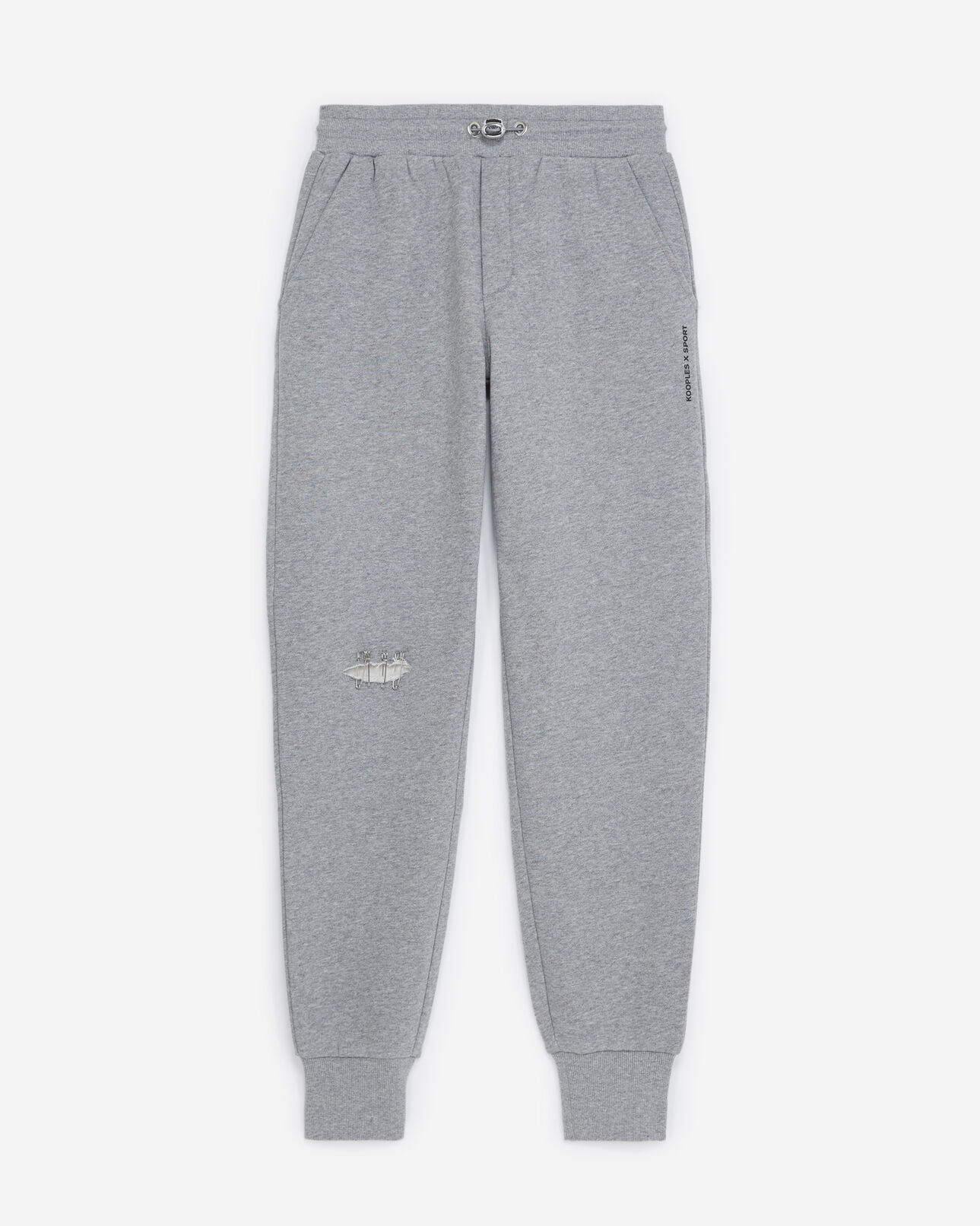 The Kooples WOMEN LIGHT GREY MELANGE gray joggers with pins