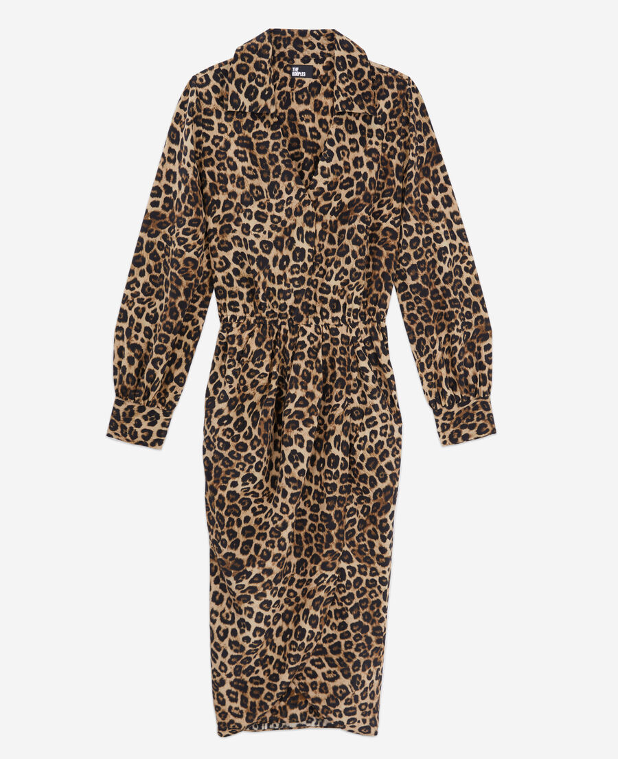 robe mi-longue imprimée en soie