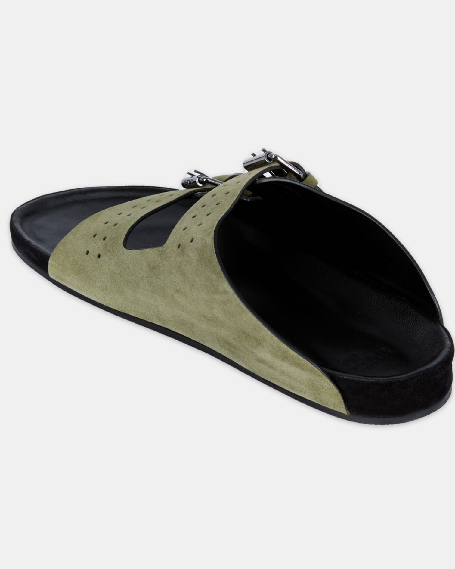 Khaki leather sandals, KAKI, hi-res image number null