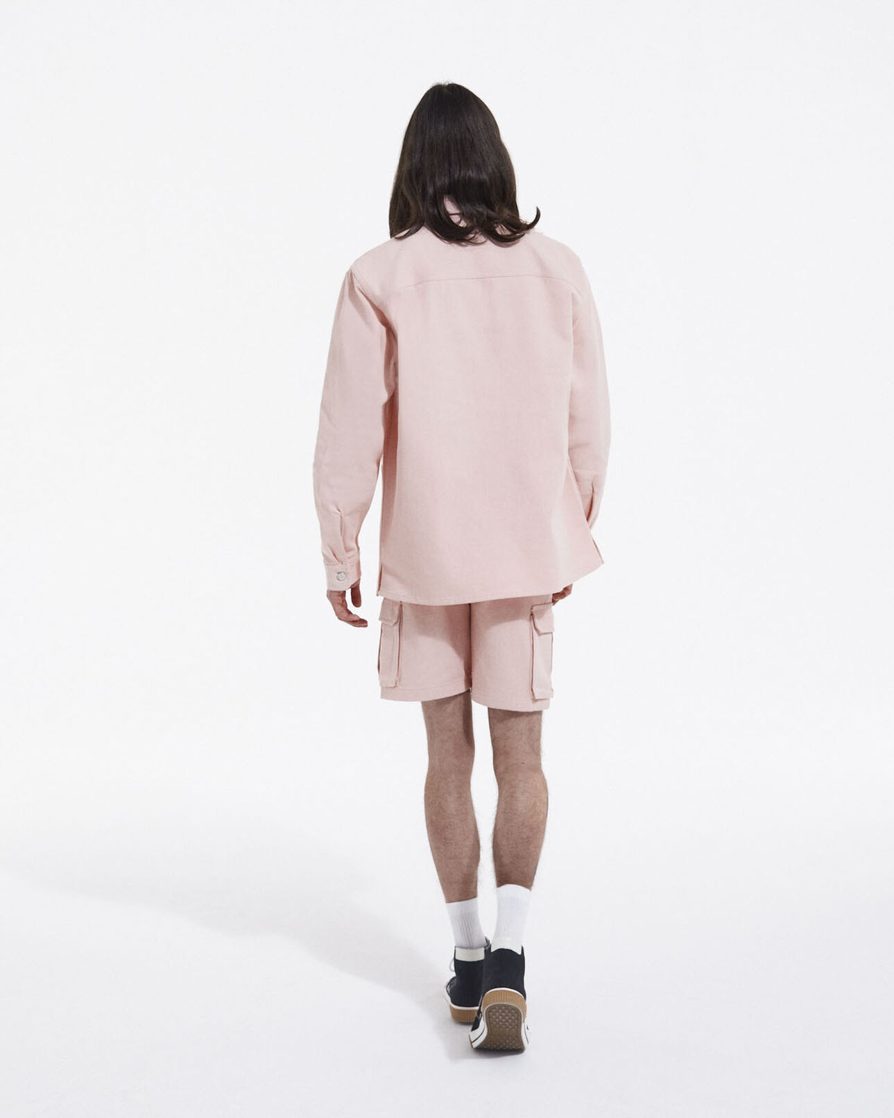 The Kooples HOMME LIGHT PINK chemise coton rose clair poches plaquées