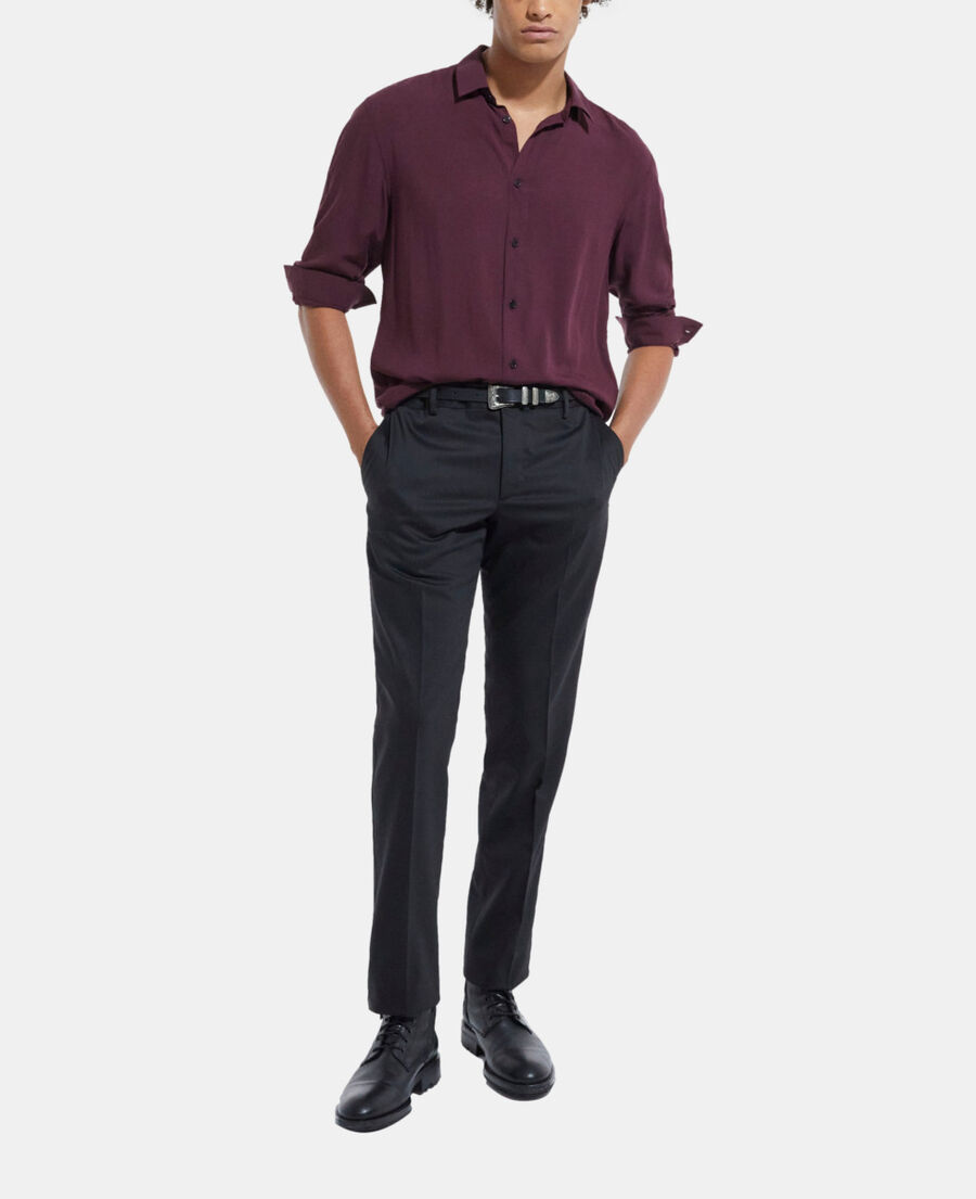 red shirt with classic collar