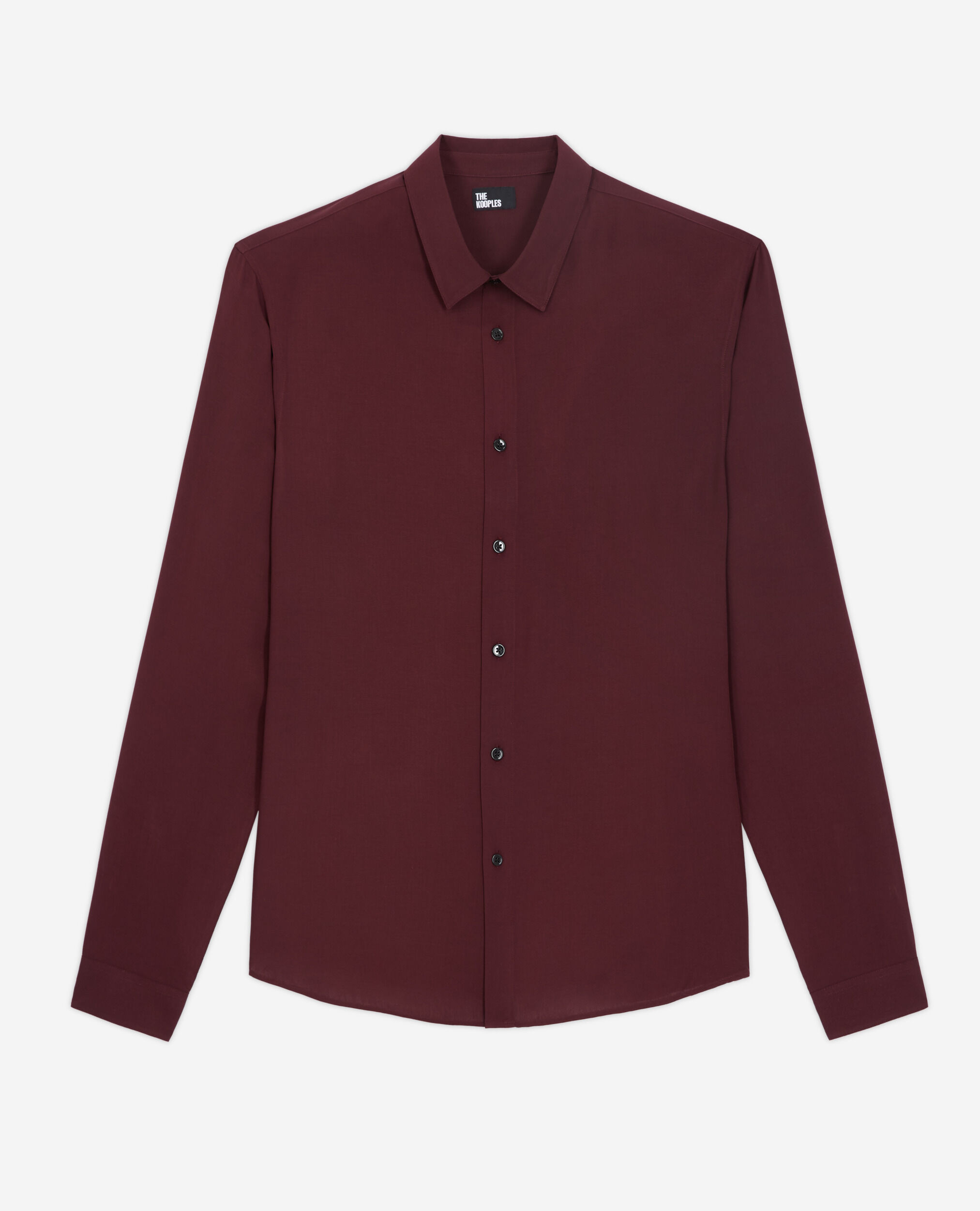 Red shirt with classic collar, BURGUNDY, hi-res image number null