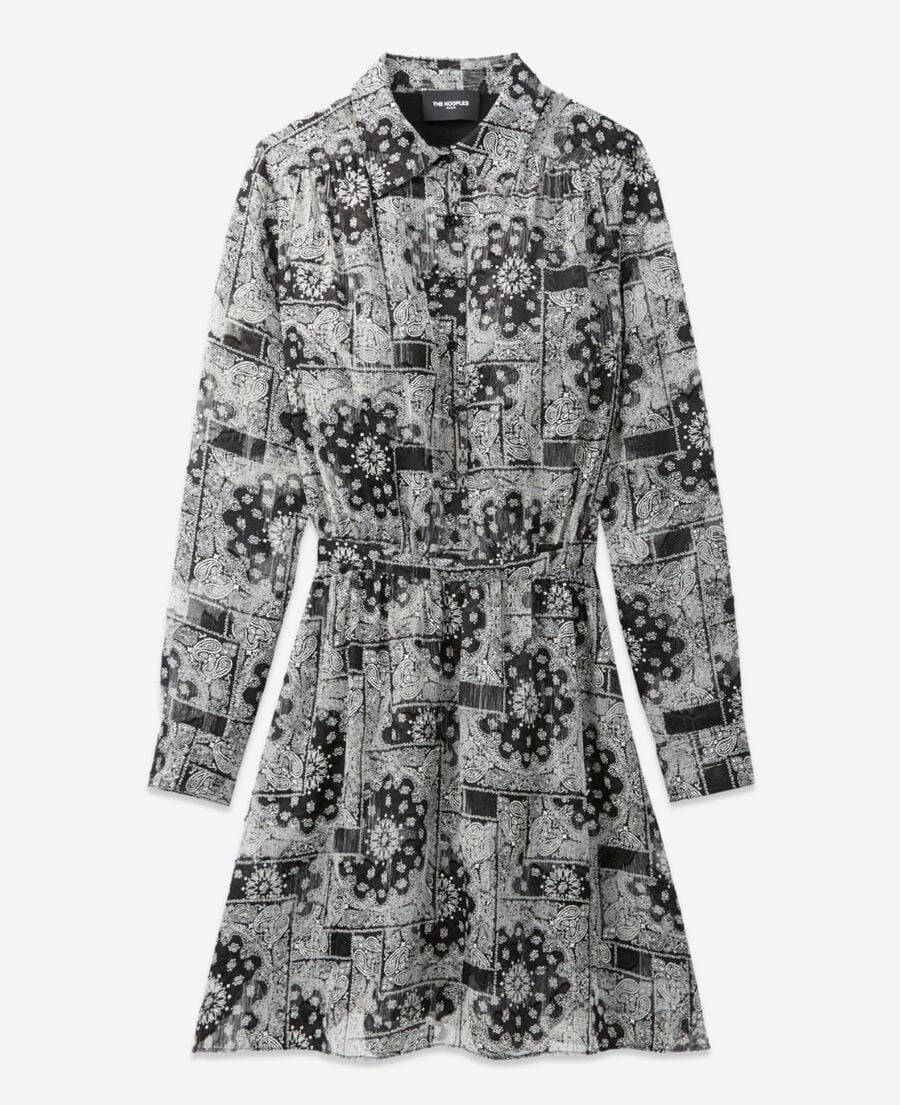 The Kooples FEMME BLACK robe courte  imprimé bandana