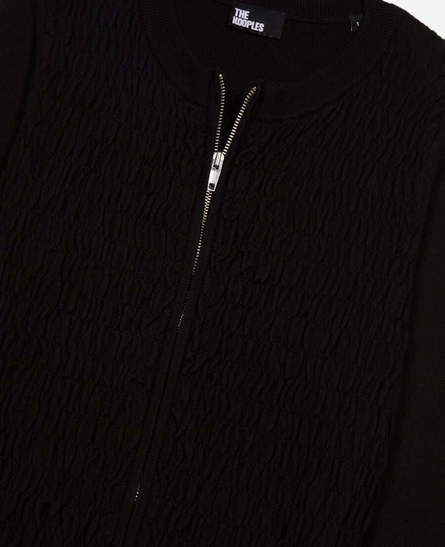 The Kooples WOMEN BLACK black zipped cotton cardigan