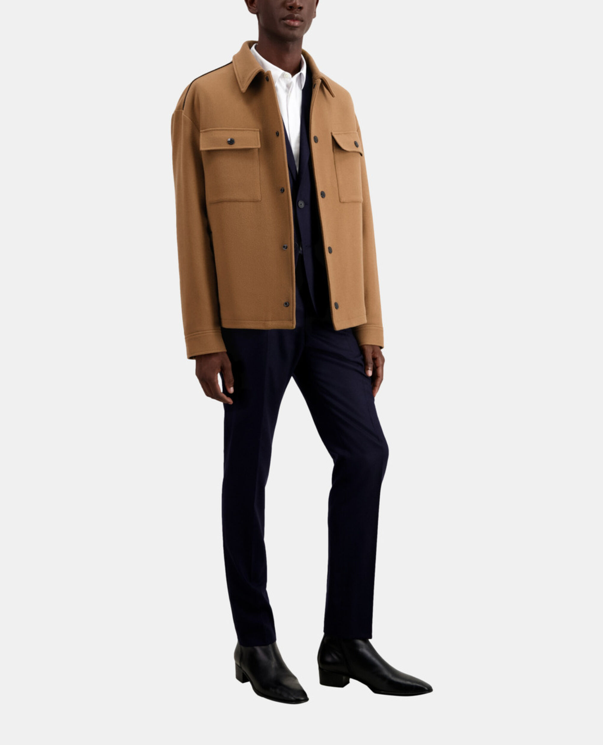 Camel wool-blend overshirt jacket, CAMEL, hi-res image number null