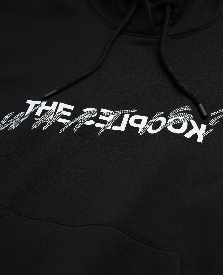 The Kooples WOMEN BLACK what is hoodie with black rhinestones