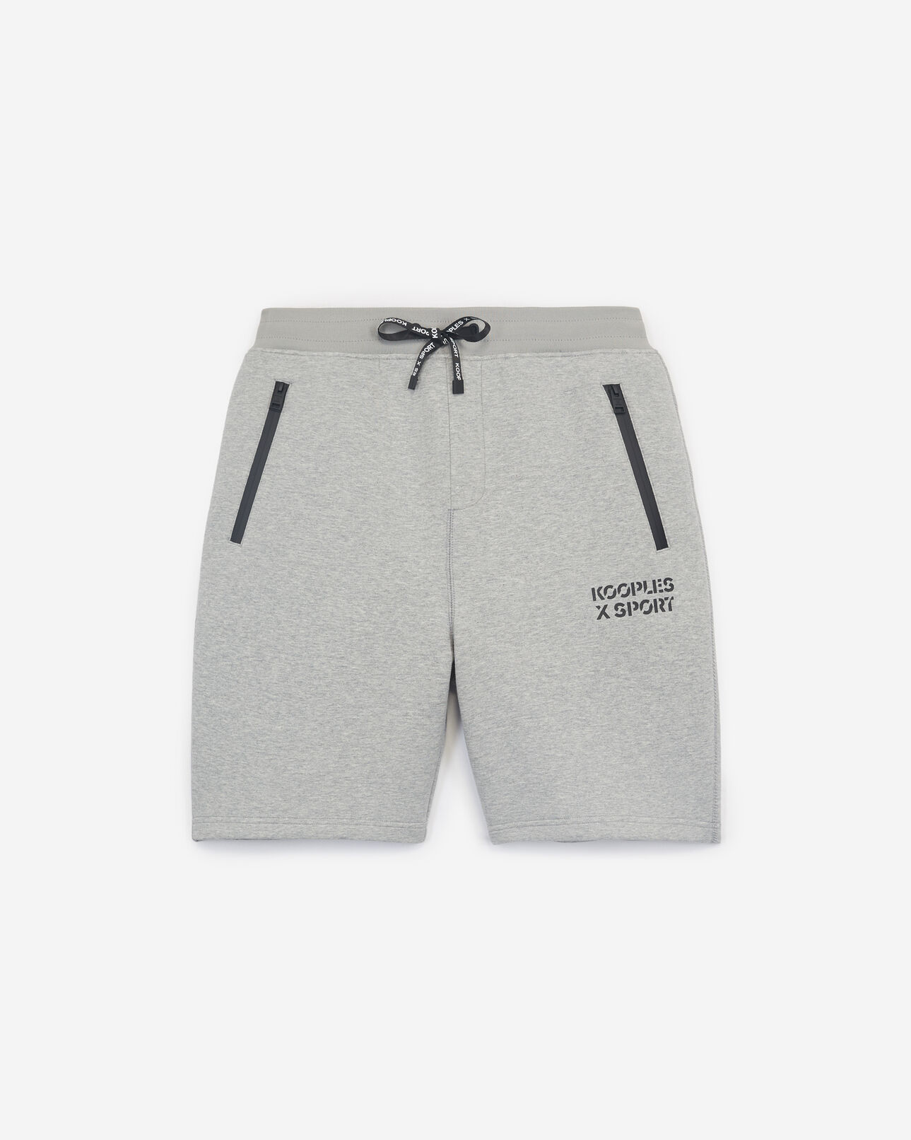 The Kooples HERREN LIGHT GREY MELANGE hellgraue shorts aus neopren
