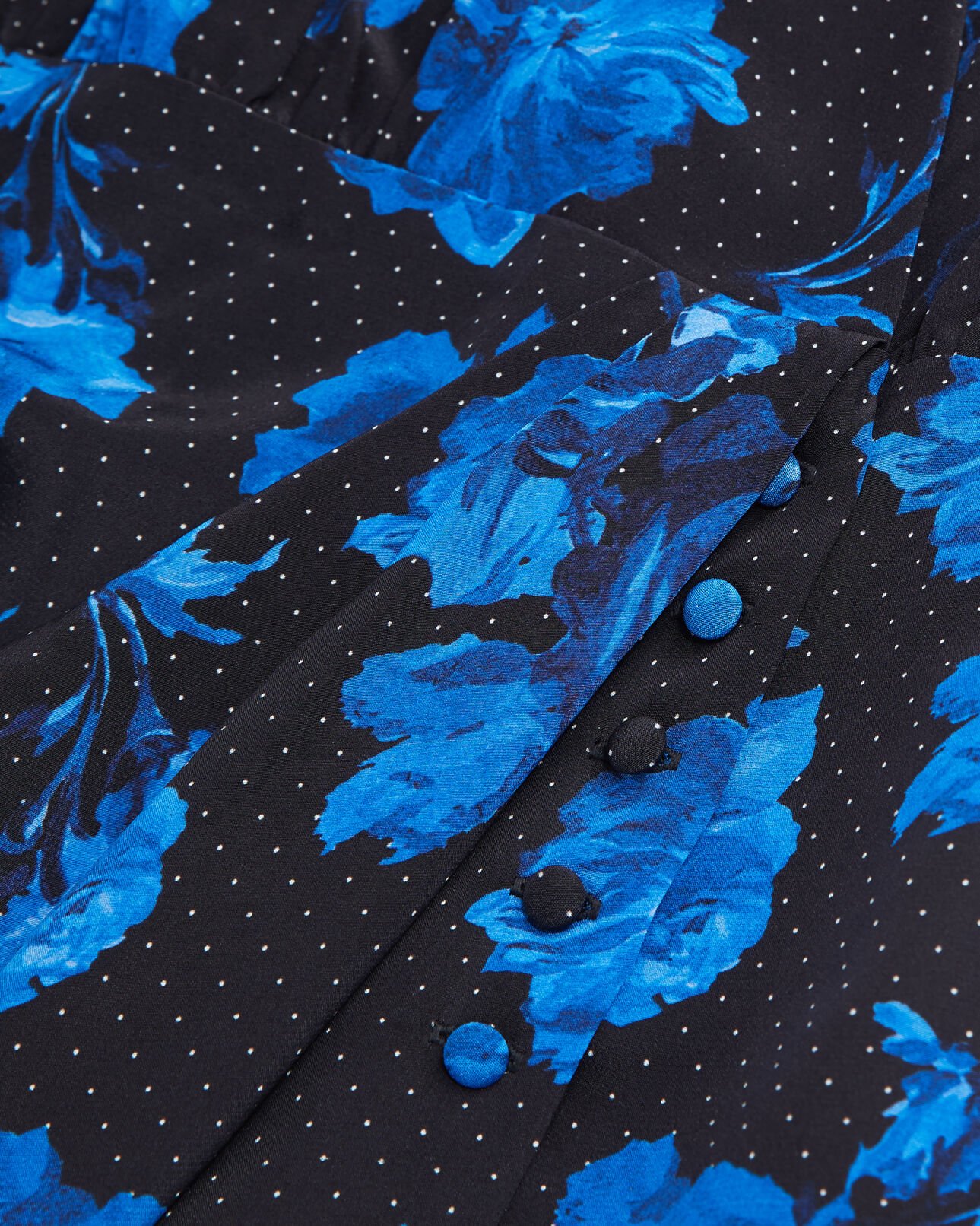 The Kooples FEMME BLACK BLUE robe portefeuille courte imprimée en soie