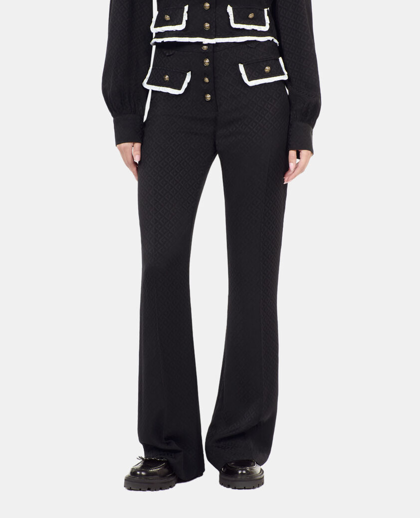 The Kooples WOMEN BLACK black flare trousers