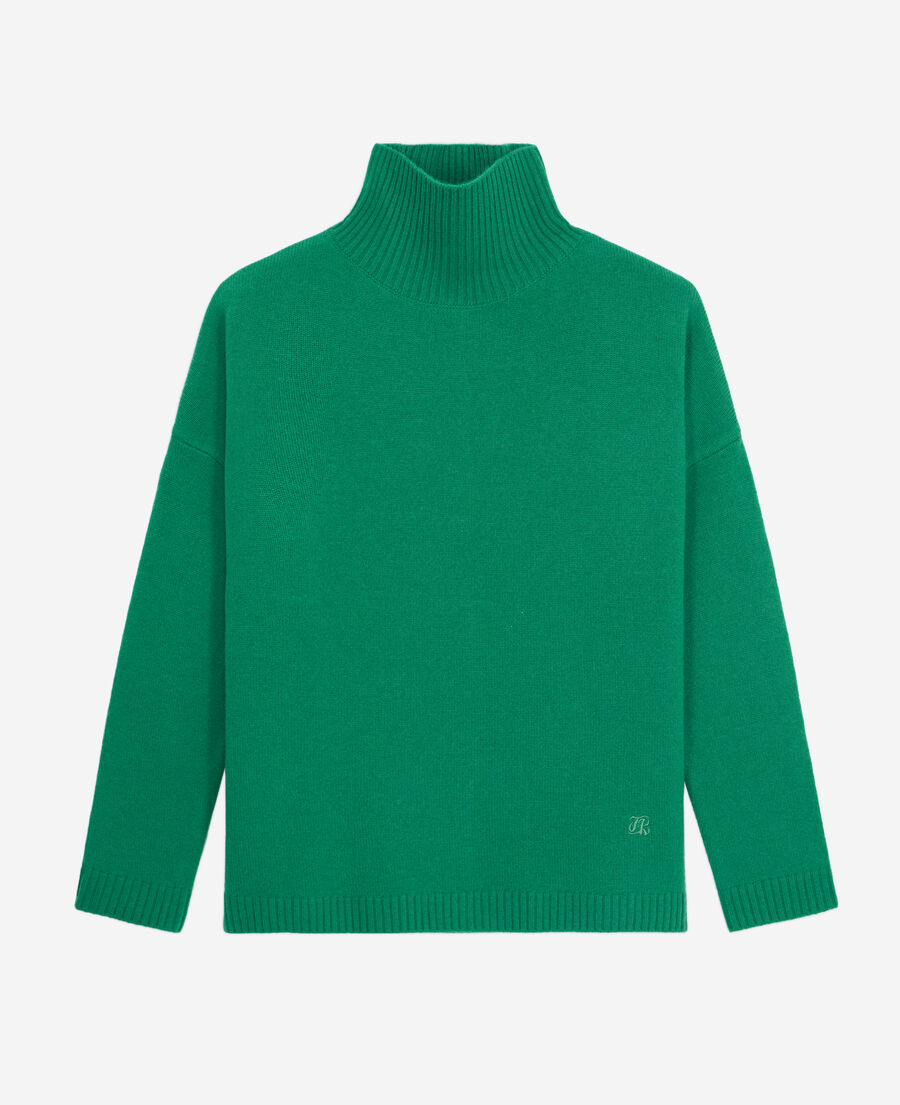 green cashmere-blend sweater