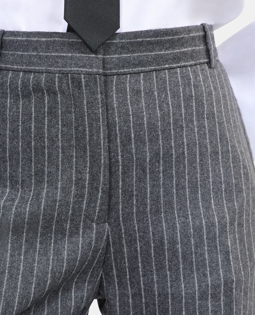 The Kooples FEMME LIGHT GREY pantalon tailleur droit &agrave; rayures