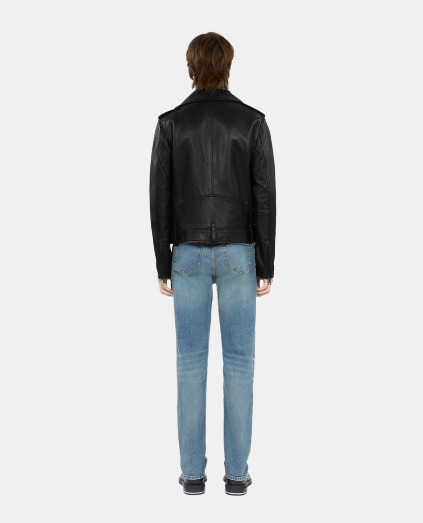 The Kooples HERREN BLACK schwarze biker-jacke aus leder