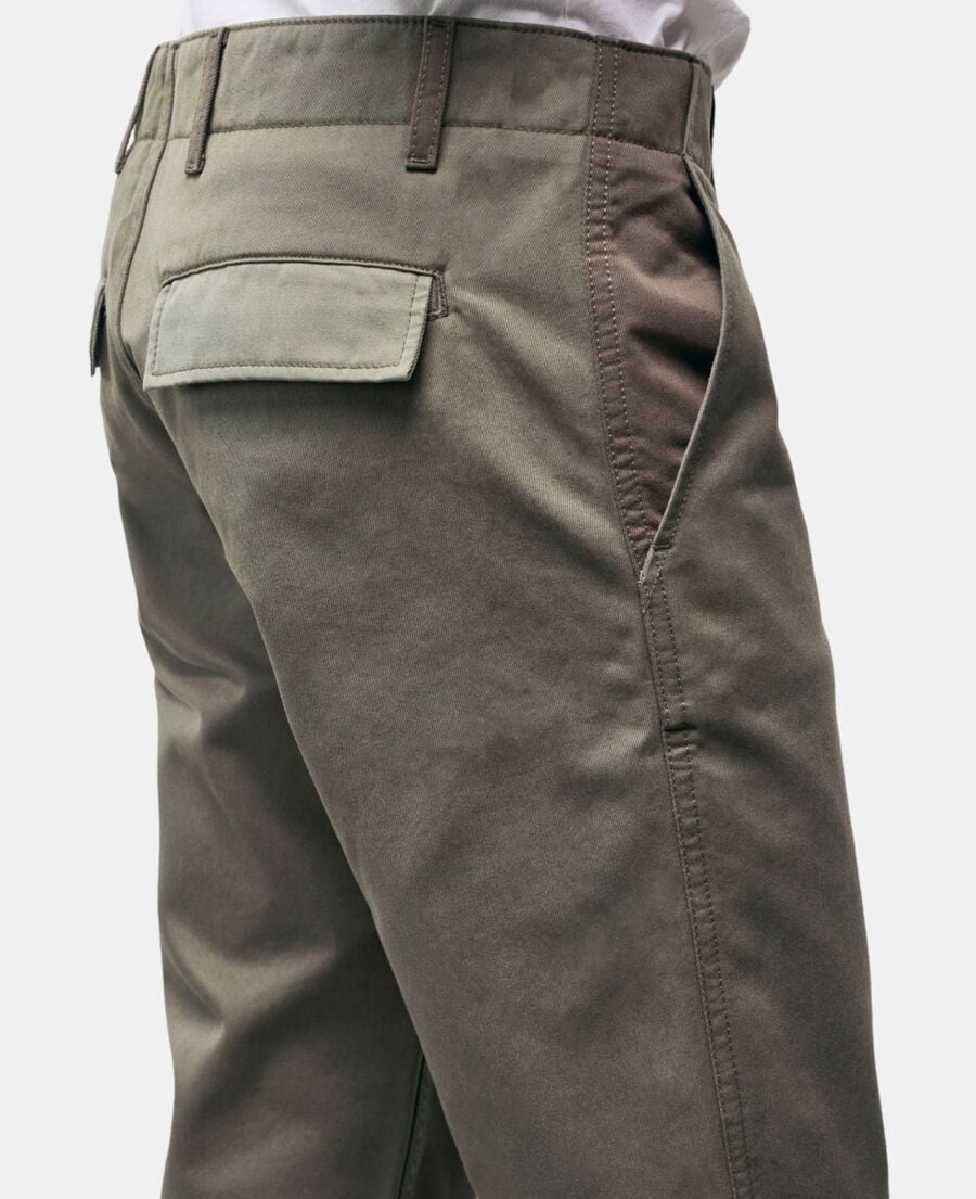 The Kooples FEMME OLIVE NIGHT pantalon droit patchwork kaki