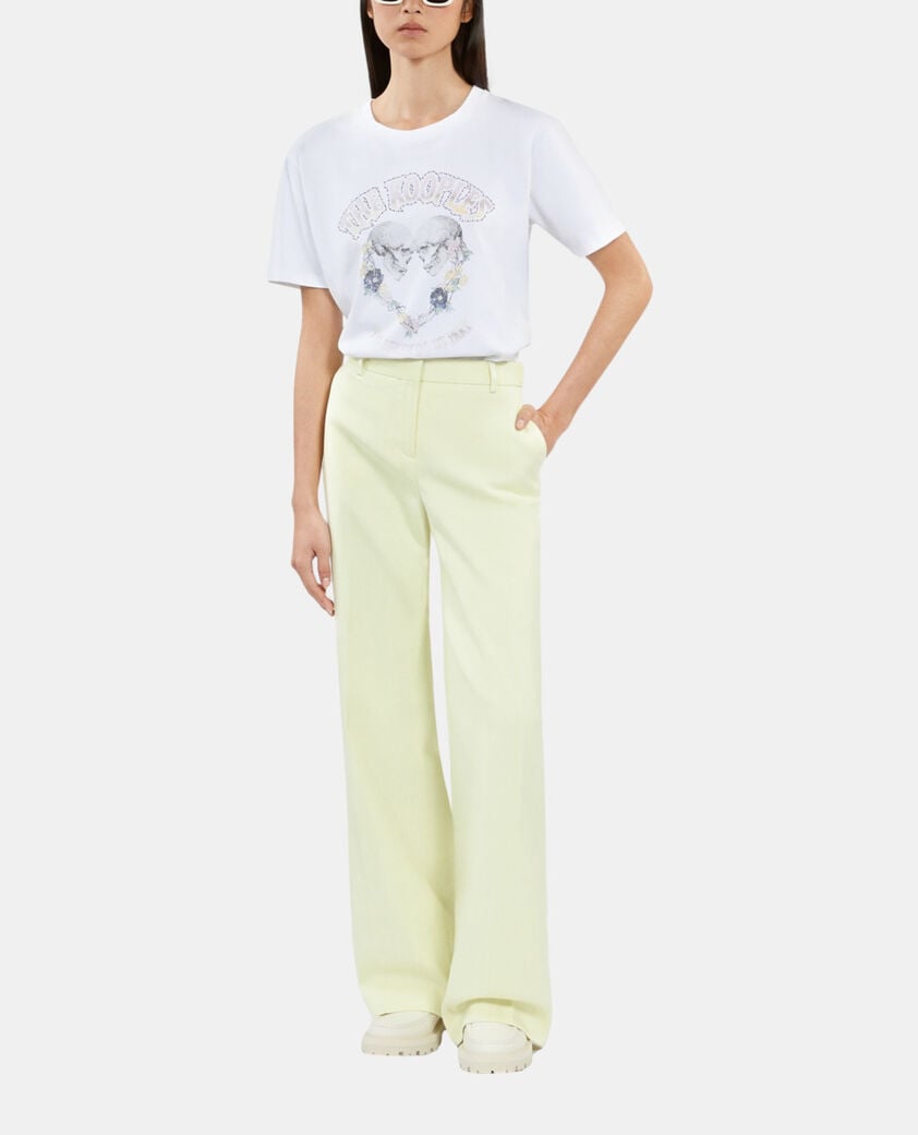 The Kooples F WHITE white t-shirt with skull heart serigraphy