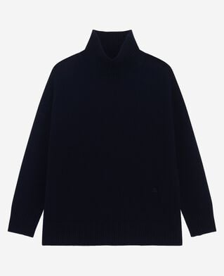 The Kooples FEMME NAVY pull col montant en cachemire marine