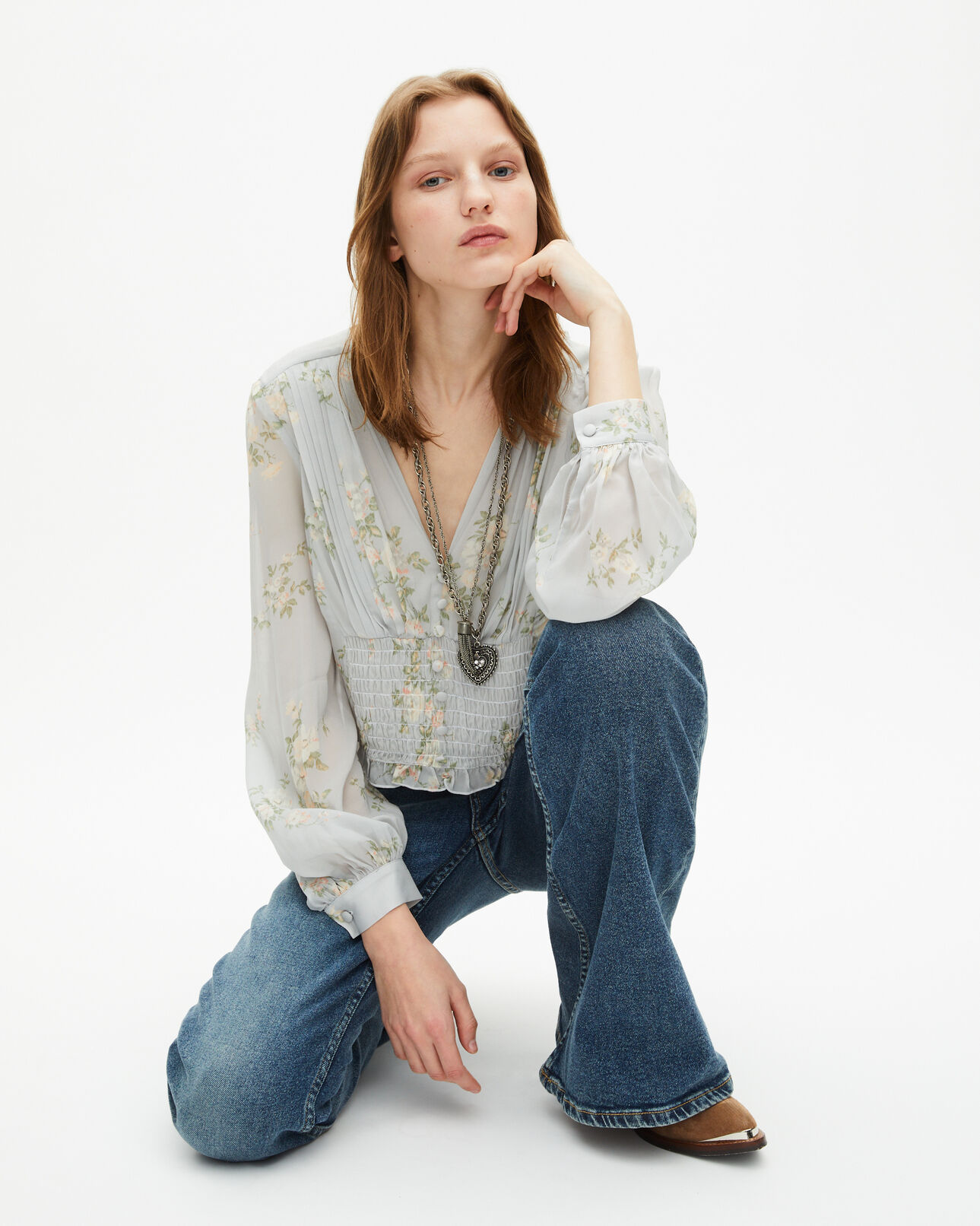 The Kooples WOMEN VINTAGE BLUE blue flare jeans