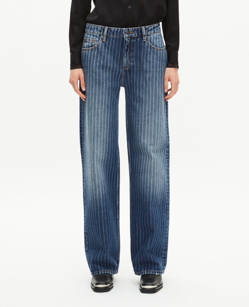 The Kooples WOMEN BABY BLUE blue pinstripe jeans