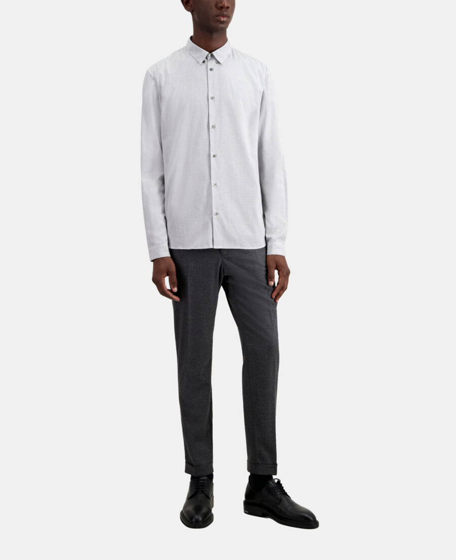 chemise en coton à micro carreaux noirs et blancs