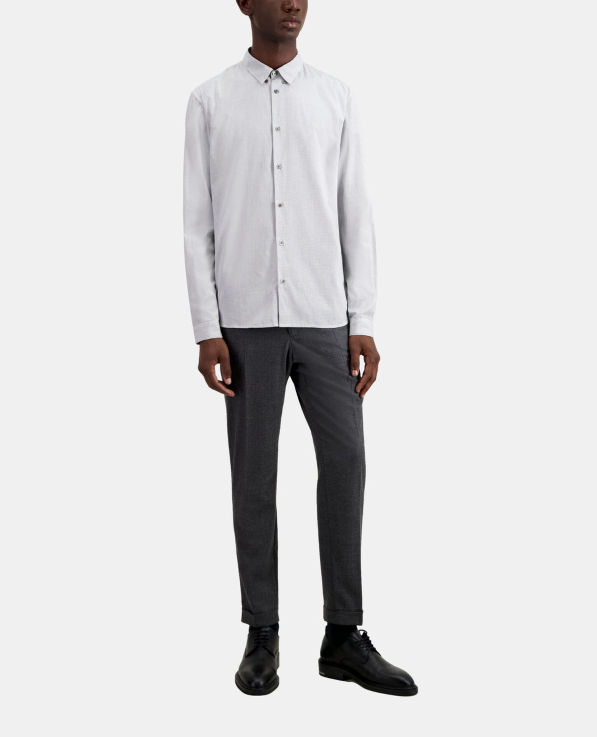 Chemise en coton à micro carreaux noirs et blancs, BLACK WHITE, hi-res image number null