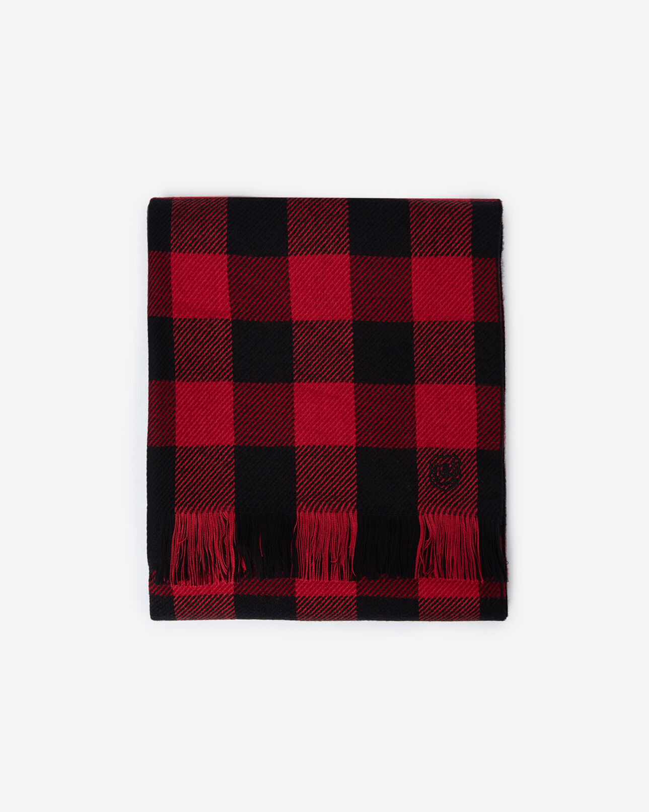 The Kooples HOMBRE BLACK - RED bufanda roja y negra de lana y algodón