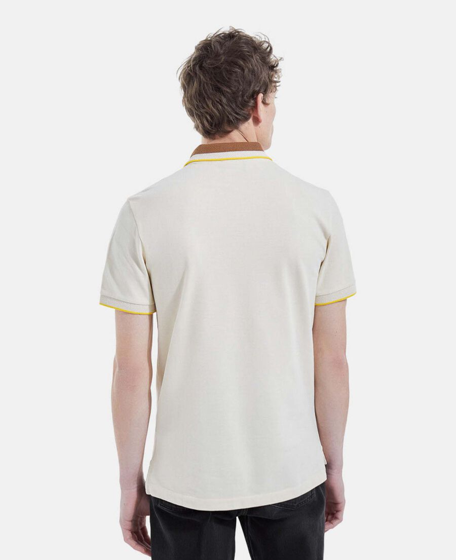 camisa polo blanco crudo manga corta punto