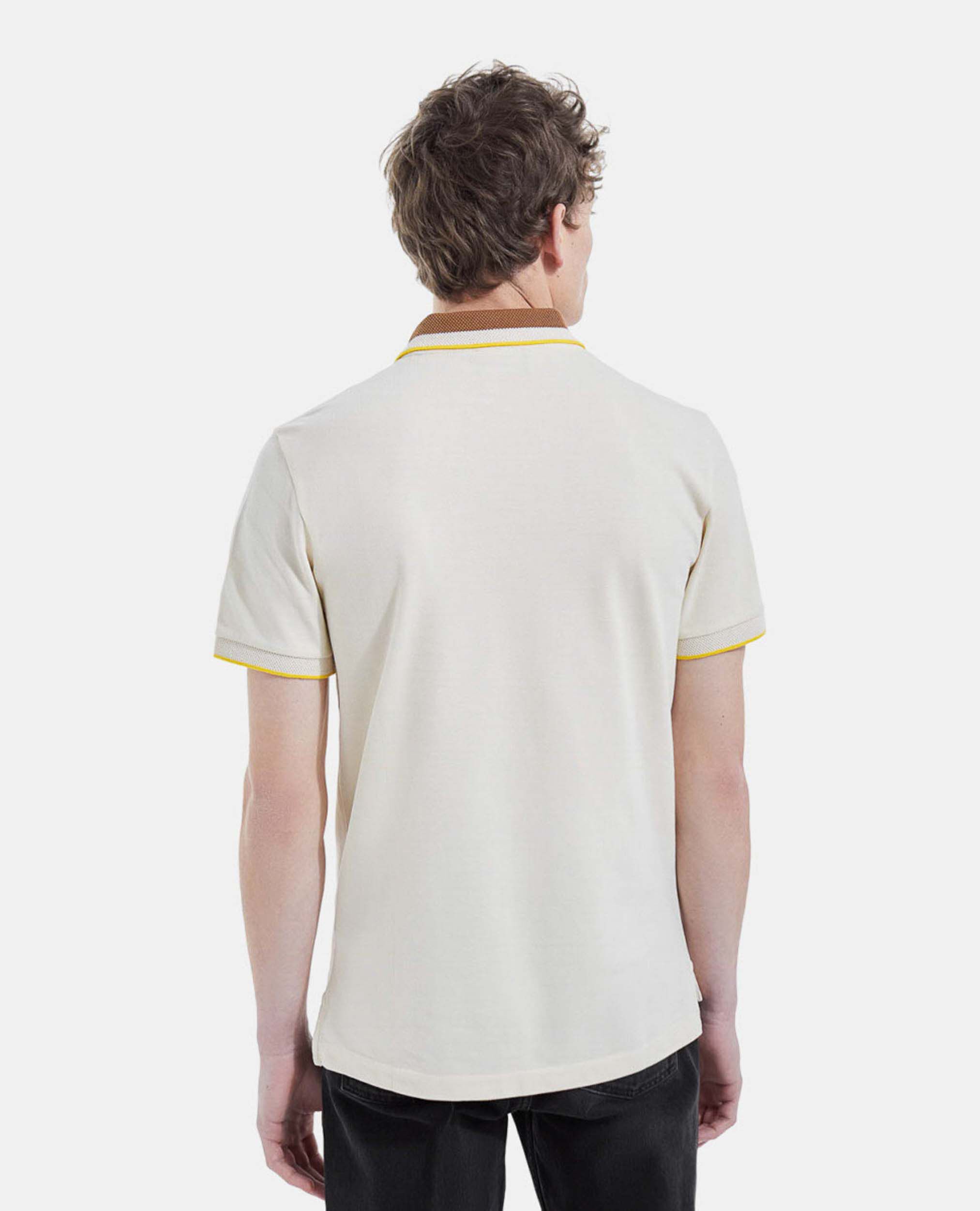 Camisa polo blanco crudo manga corta punto, ECRU, hi-res image number null