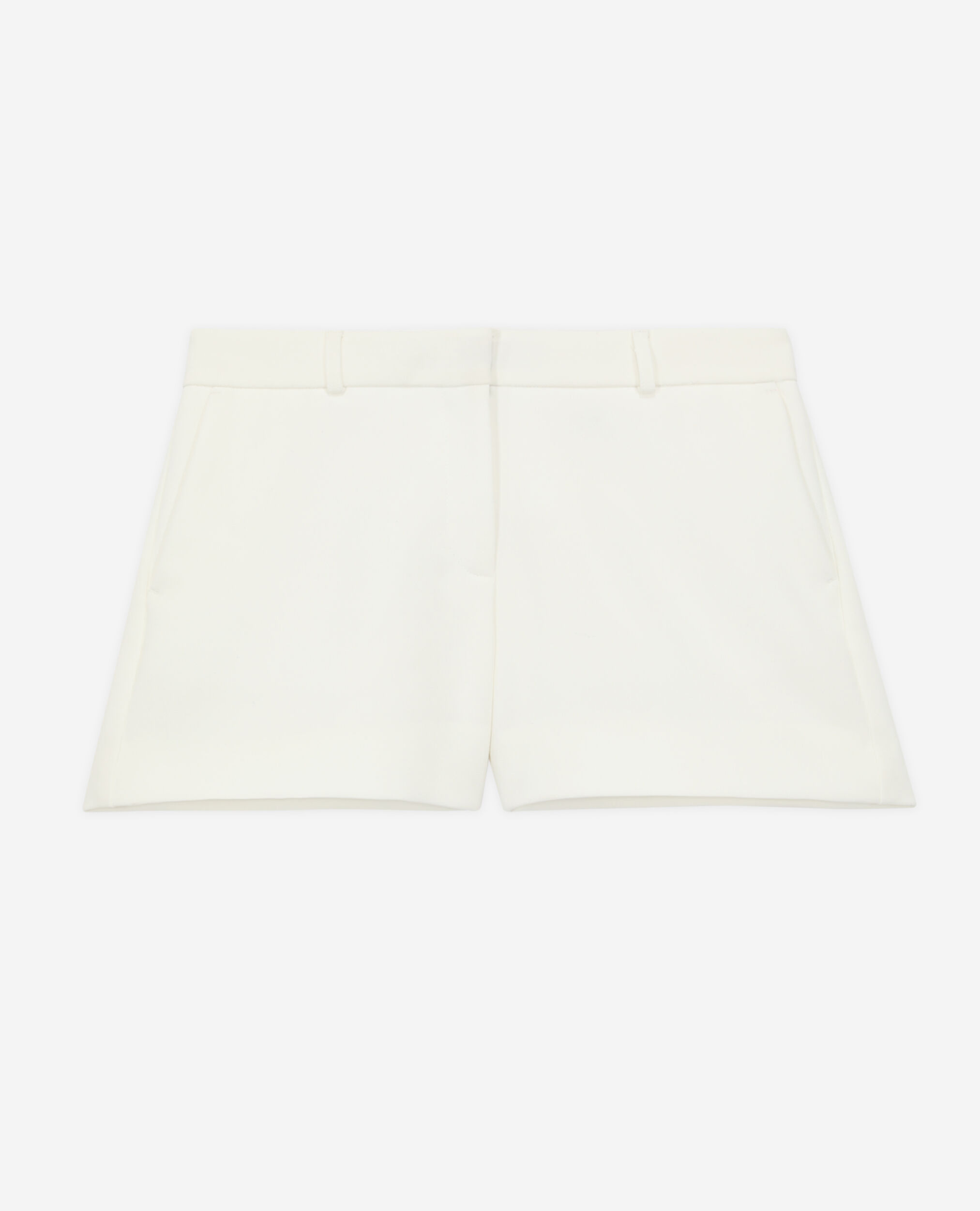White crêpe tailored shorts, ECRU, hi-res image number null