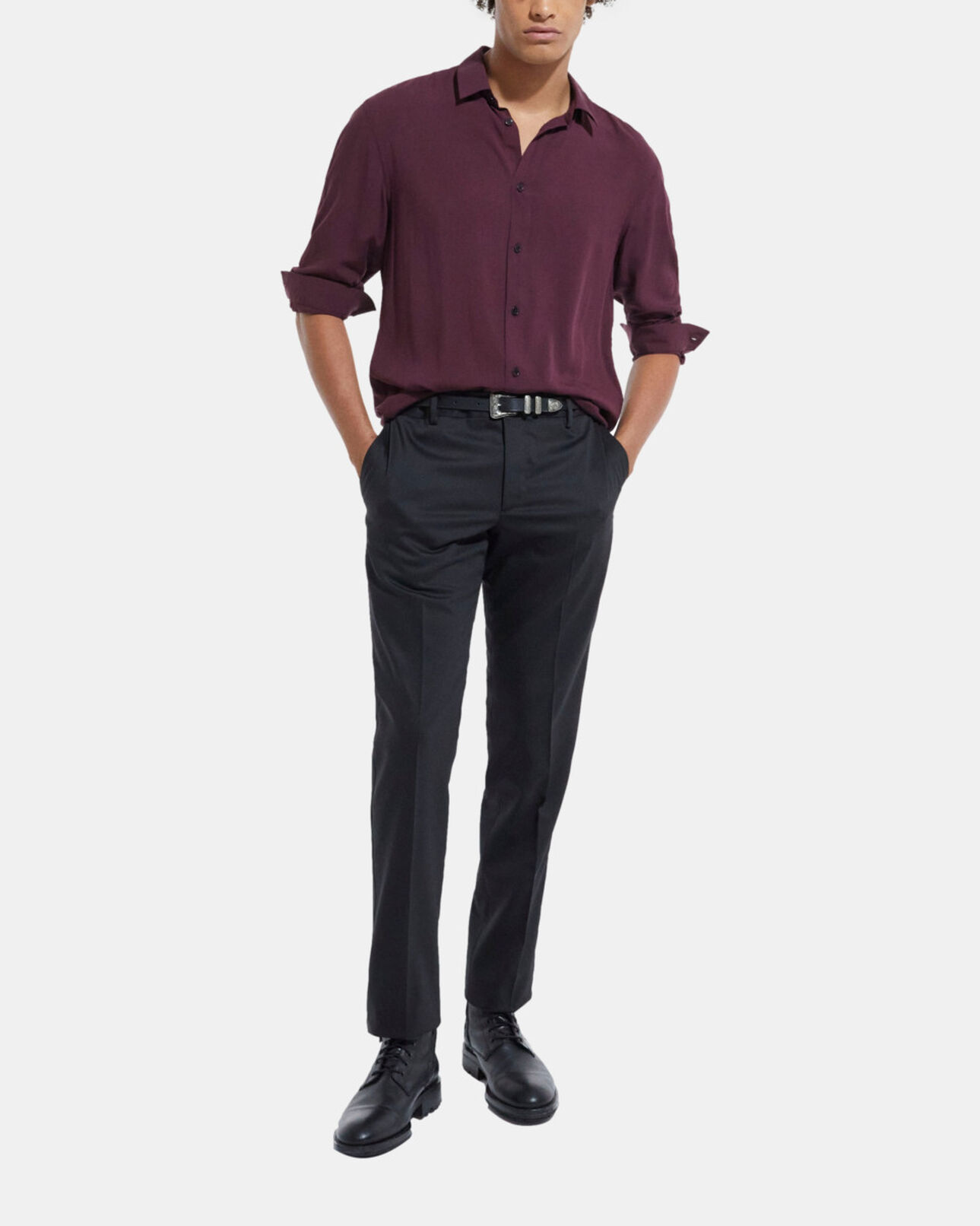 The Kooples MEN BURGUNDY red shirt with classic collar